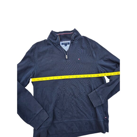 Tommy Hilfiger Mens Half-Zip Pullover Navy Blue Size M Cotton Casual Sweater - Picture 5 of 6